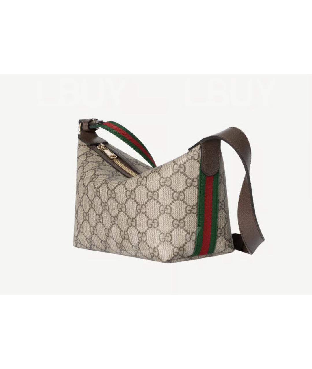 GUCCI Коричневая кожаная сумка через плечо, фото 2