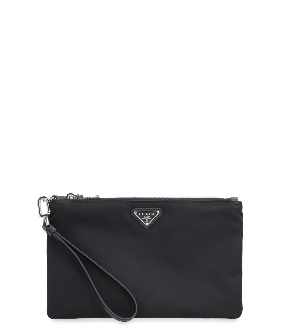 PRADA Черная кожаная барсетка, фото 1