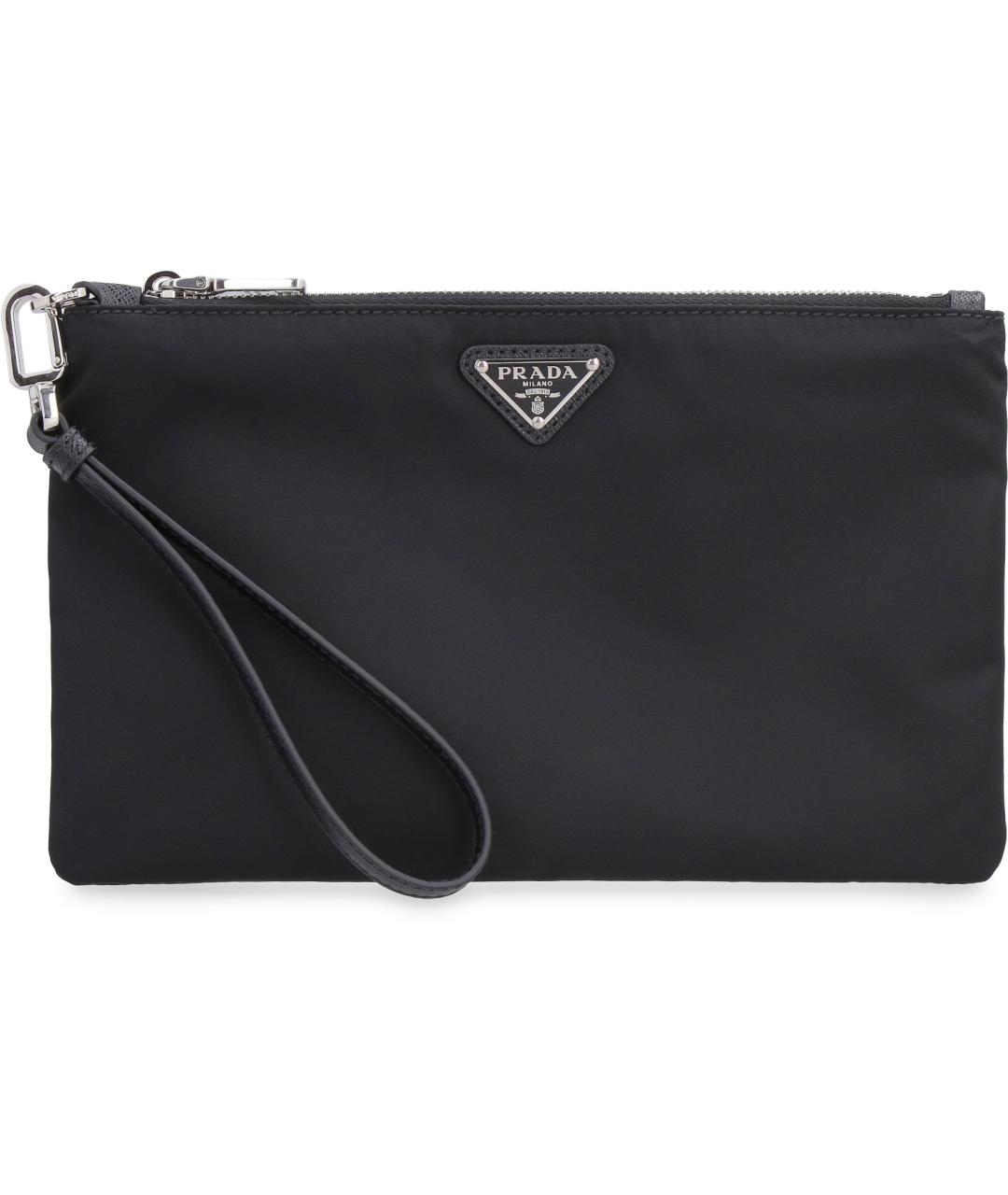 PRADA Черная кожаная барсетка, фото 2