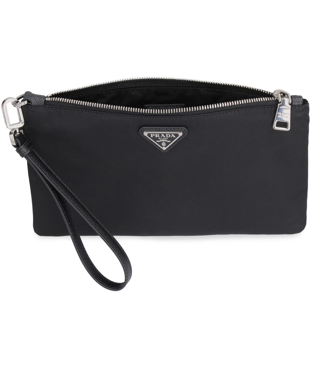 PRADA Черная кожаная барсетка, фото 5