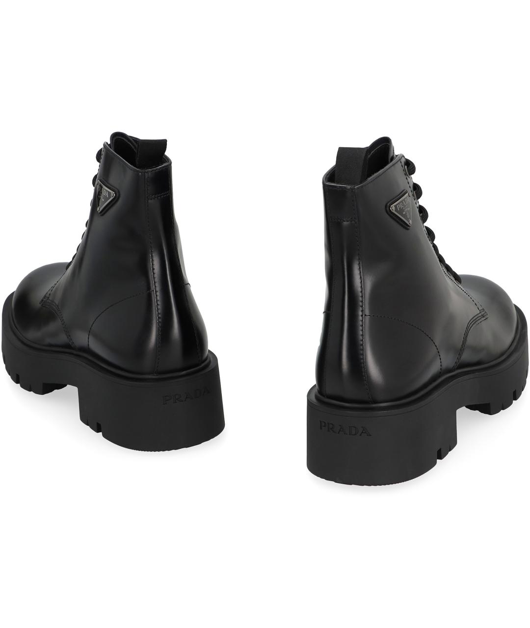 PRADA Черные кожаные высокие ботинки, фото 4
