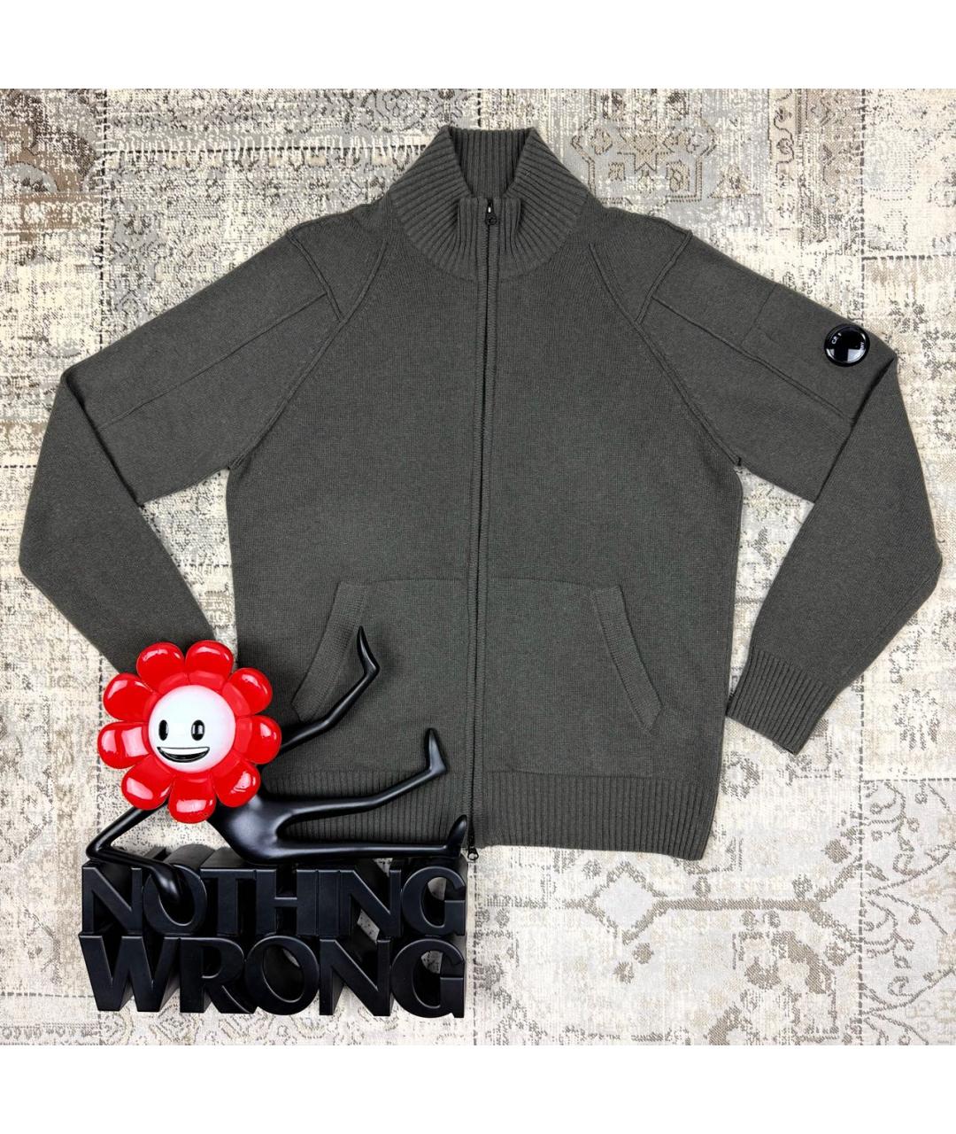 CP COMPANY Антрацитовый шерстяной кардиган, фото 7