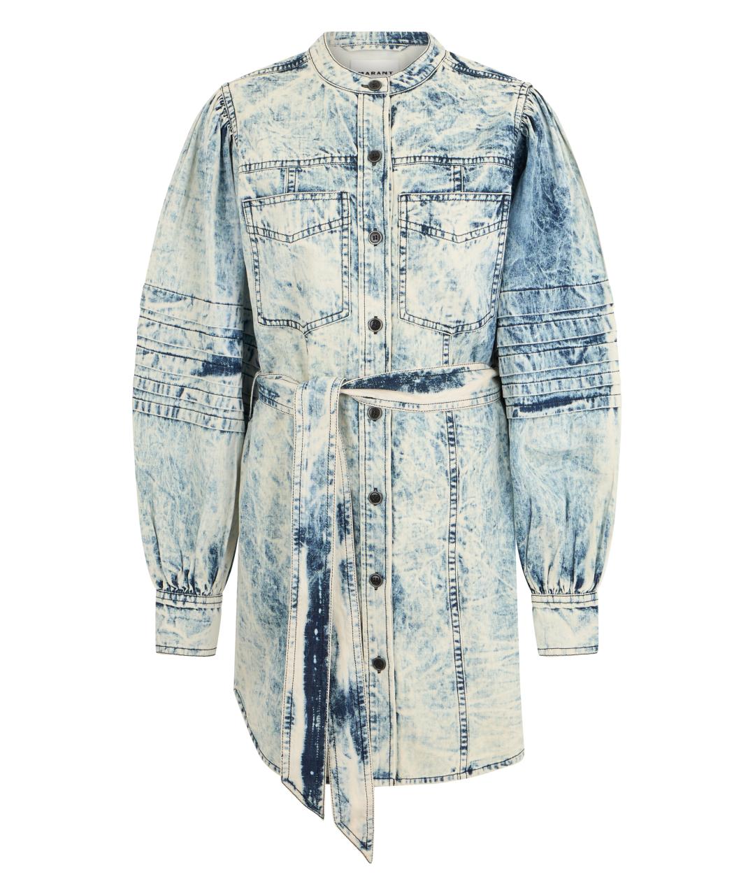 ISABEL MARANT ETOILE Голубое хлопковое повседневное платье, фото 1