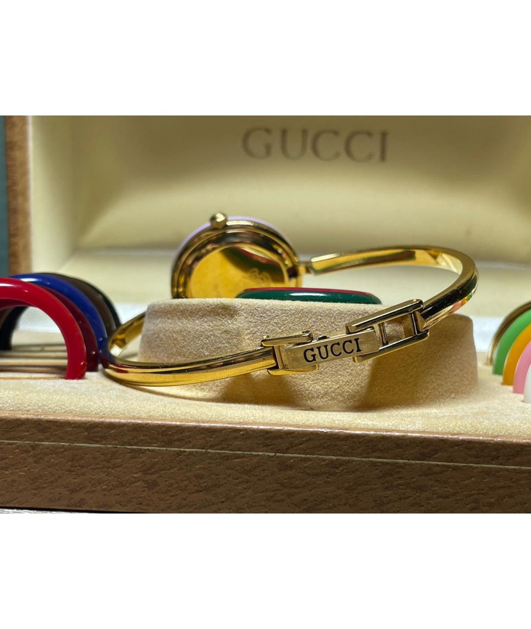 GUCCI Золотые металлические часы, фото 5