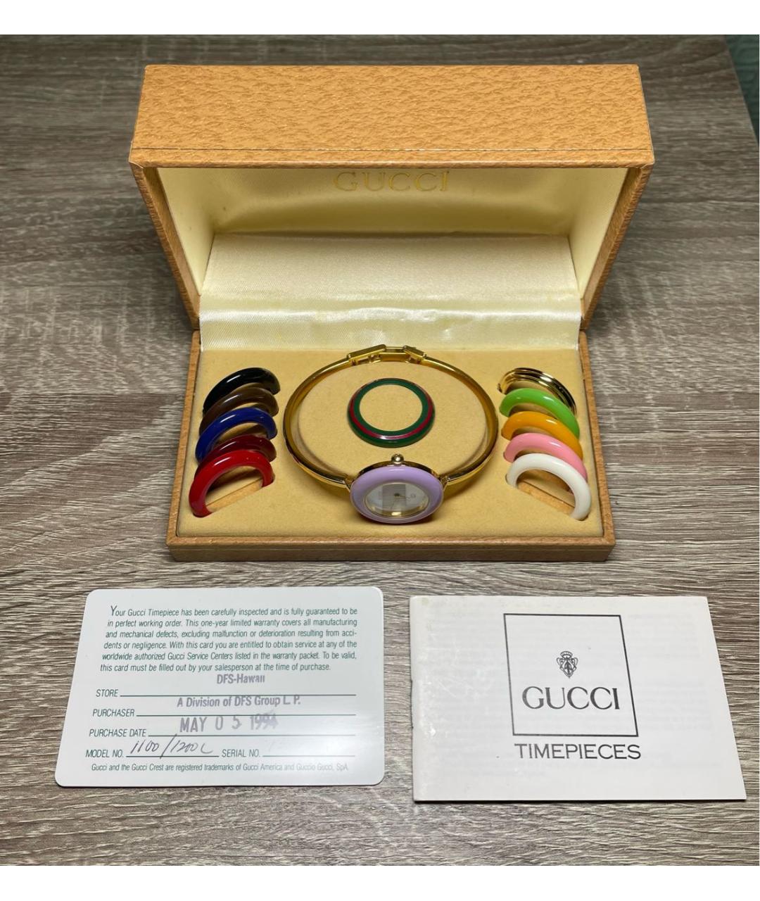 GUCCI Золотые металлические часы, фото 4