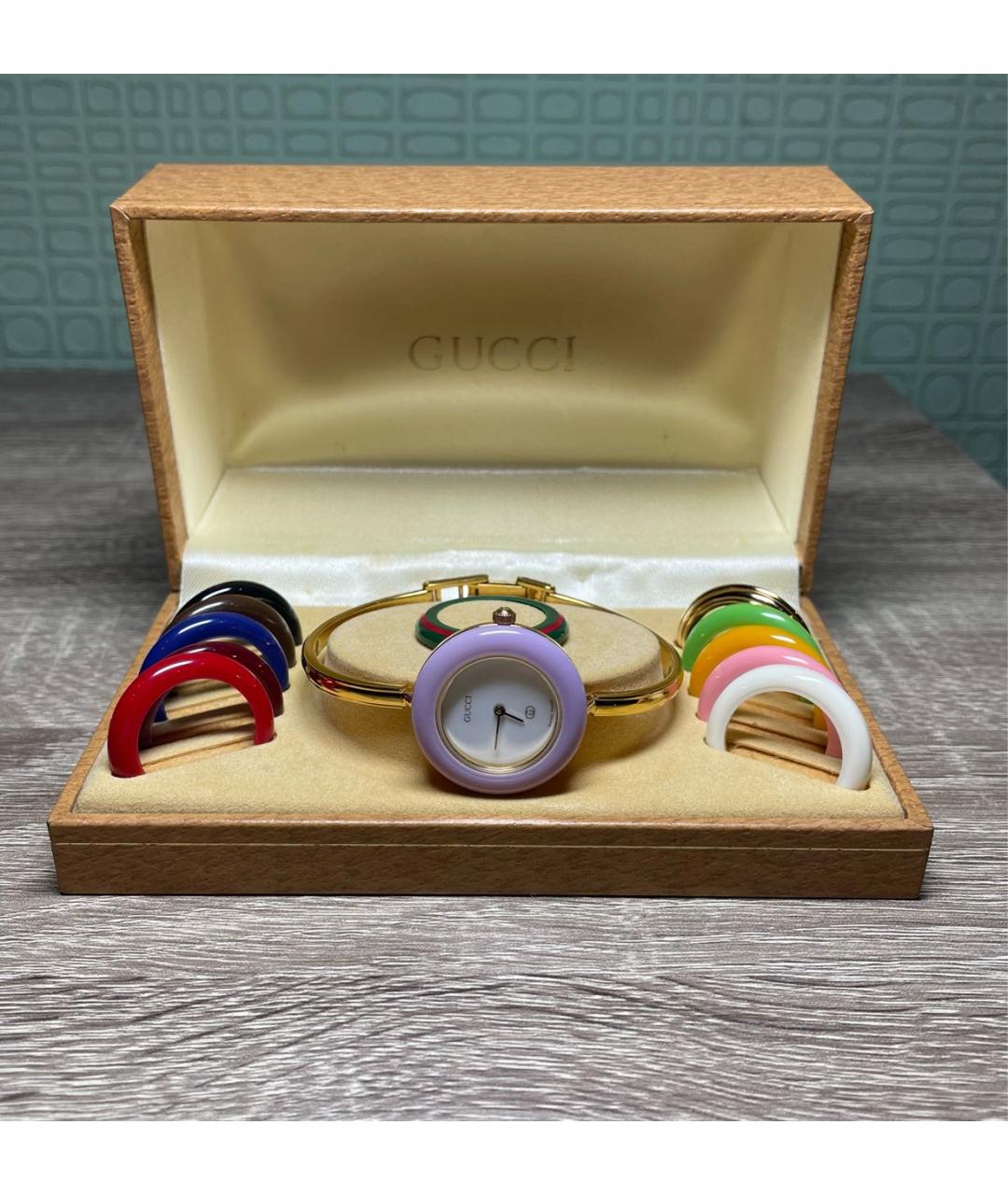 GUCCI Золотые металлические часы, фото 8