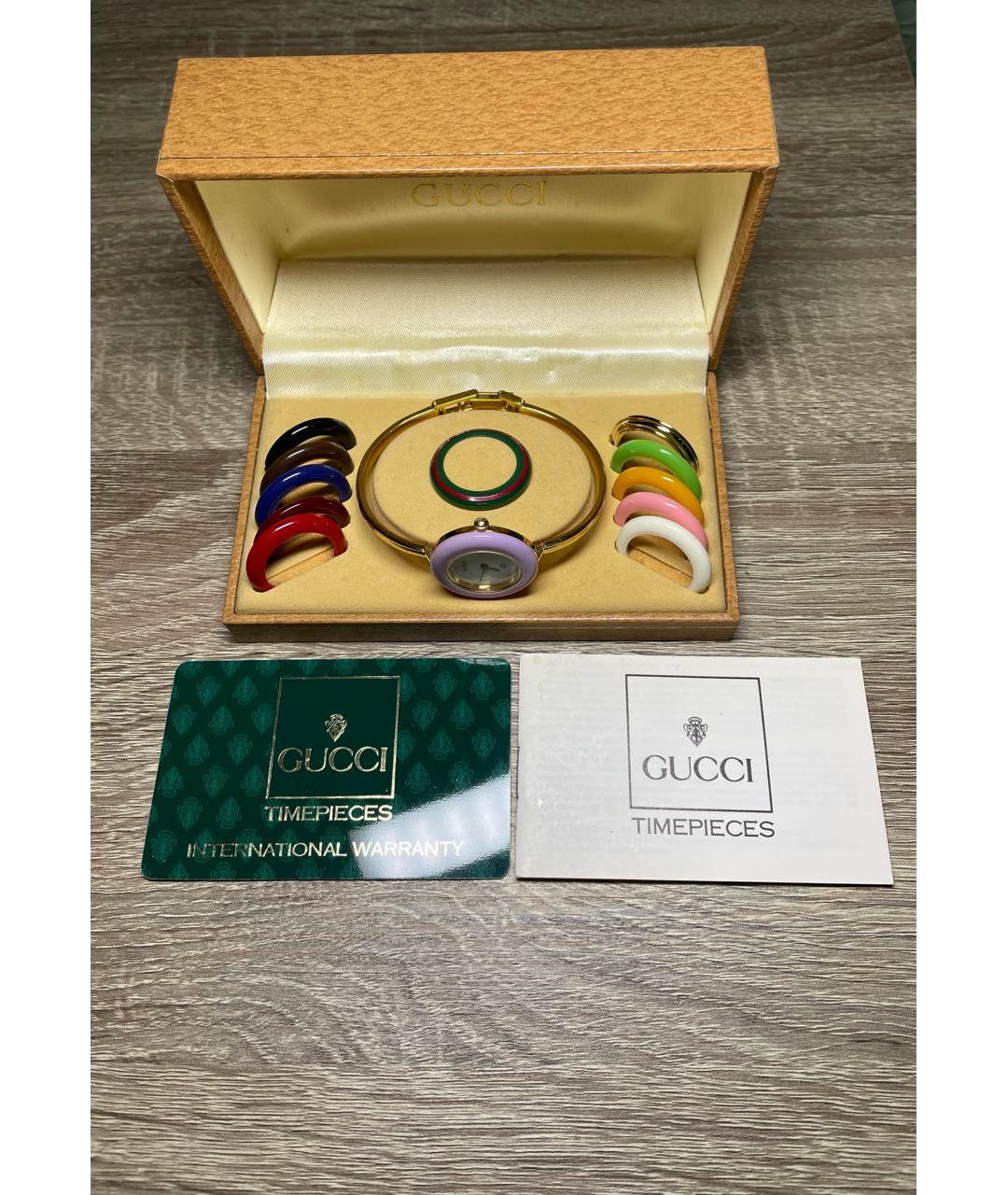 GUCCI Золотые металлические часы, фото 3