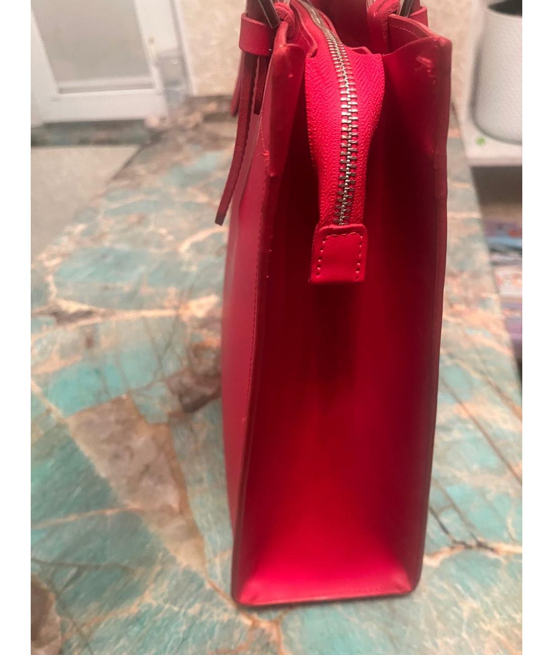 LANCASTER Бордовая кожаная сумка тоут, фото 2