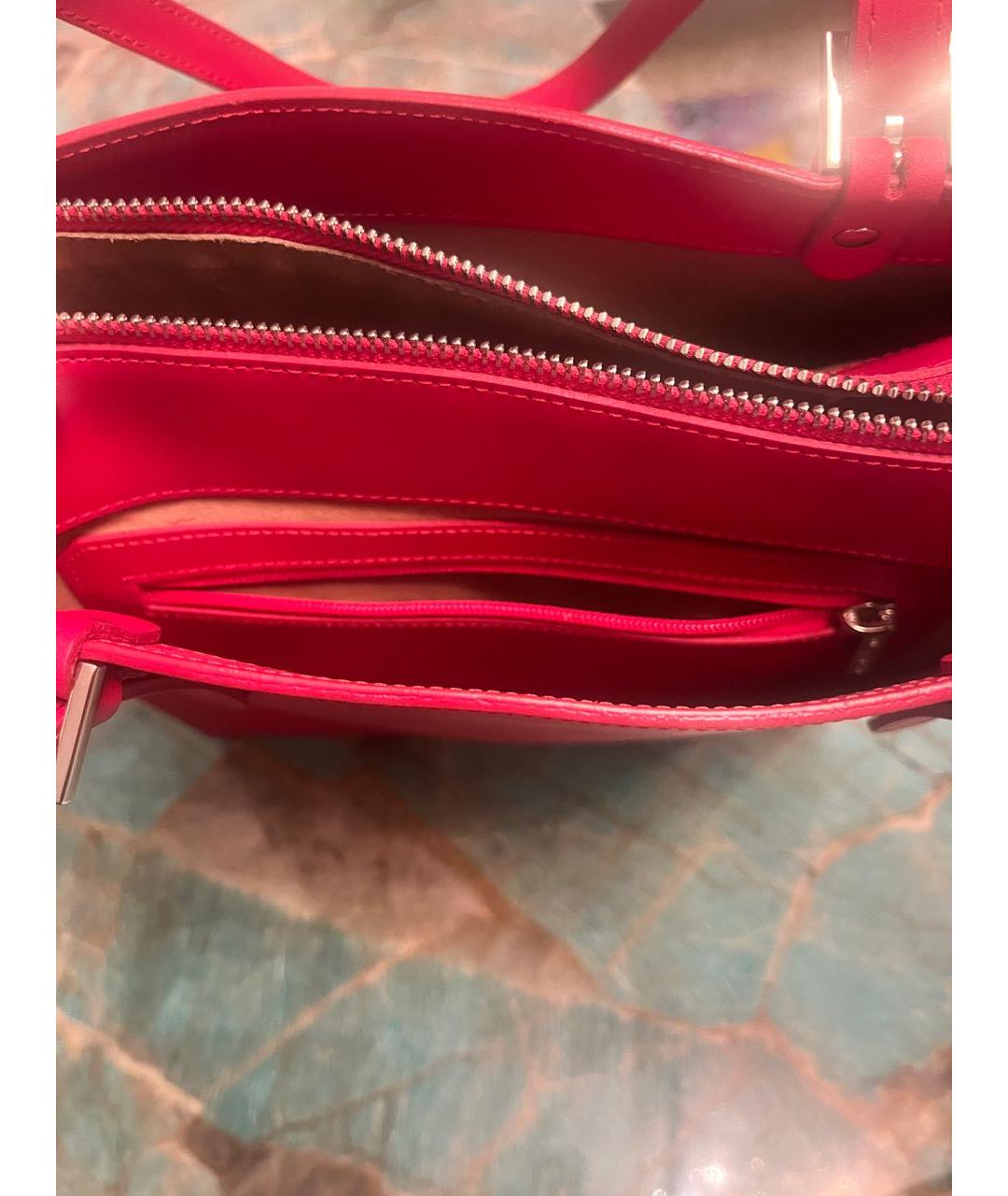 LANCASTER Бордовая кожаная сумка тоут, фото 4