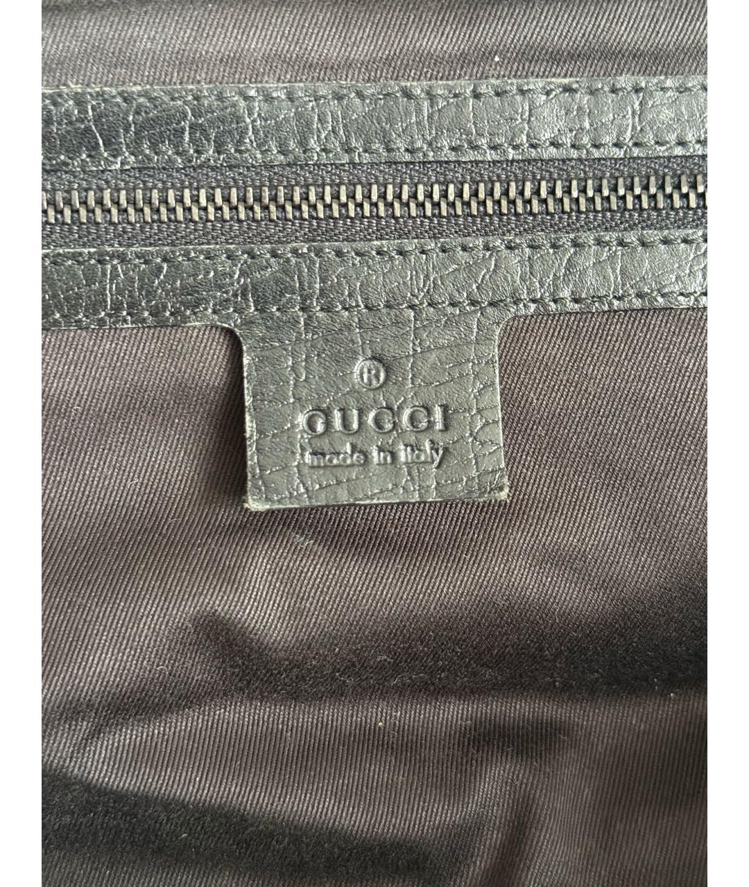 GUCCI Коричневая тканевая сумка с короткими ручками, фото 7