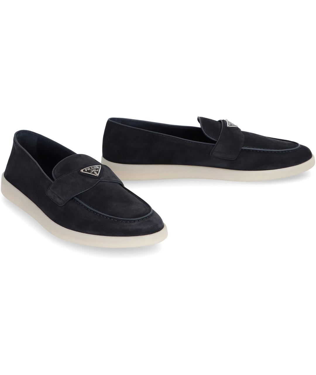 PRADA Темно-синие замшевые лоферы, фото 3