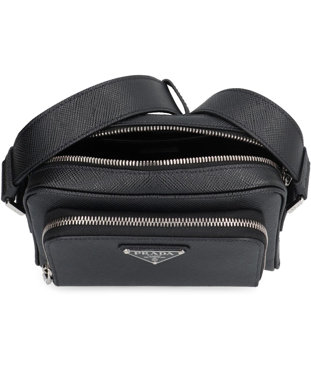 PRADA Черная кожаная сумка на плечо, фото 5