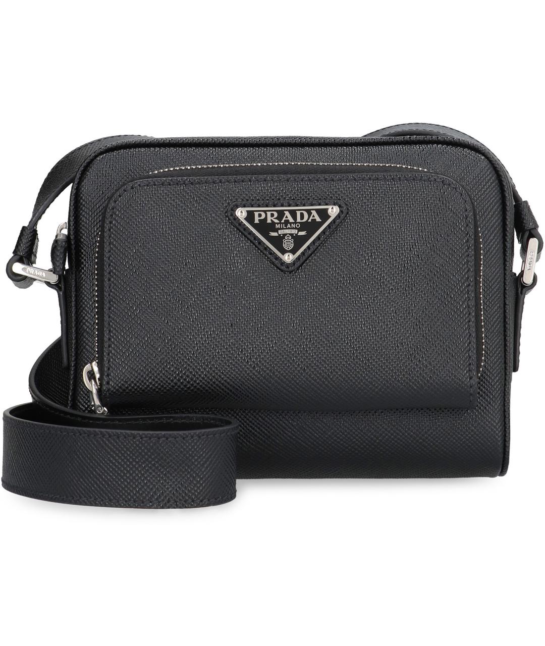 PRADA Черная кожаная сумка на плечо, фото 1