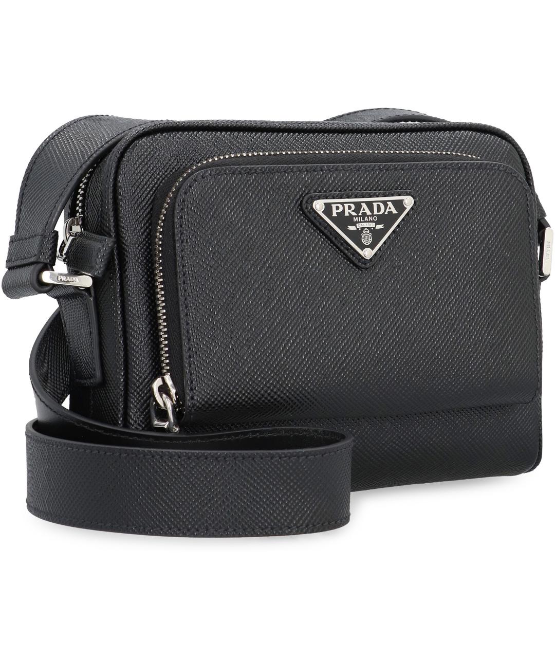 PRADA Черная кожаная сумка на плечо, фото 2
