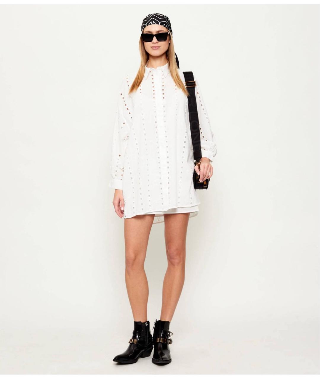 ANINE BING Белое хлопковое повседневное платье, фото 4