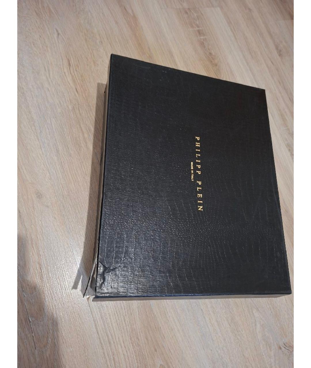 PHILIPP PLEIN Черные кожаные сапоги, фото 9