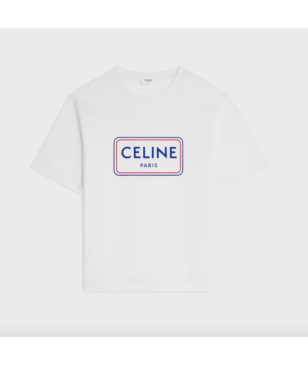 CELINE Белая хлопковая футболка, фото 5