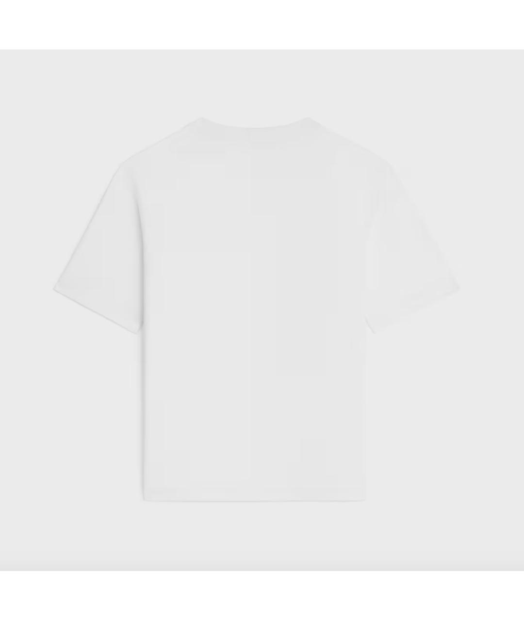 CELINE Белая хлопковая футболка, фото 2