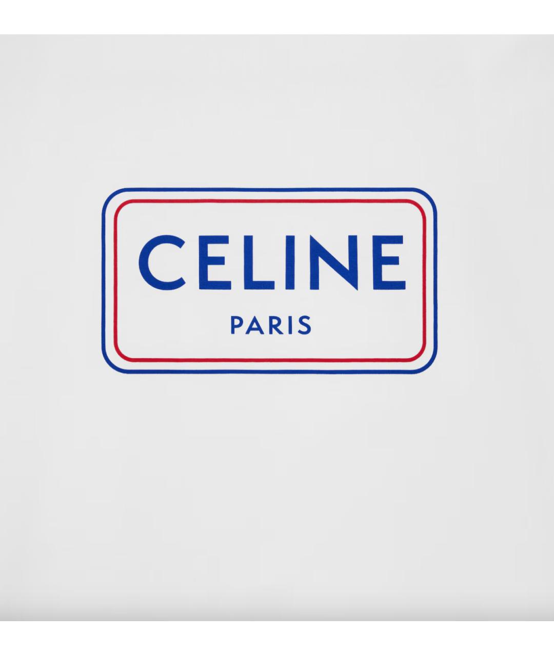 CELINE Белая хлопковая футболка, фото 4