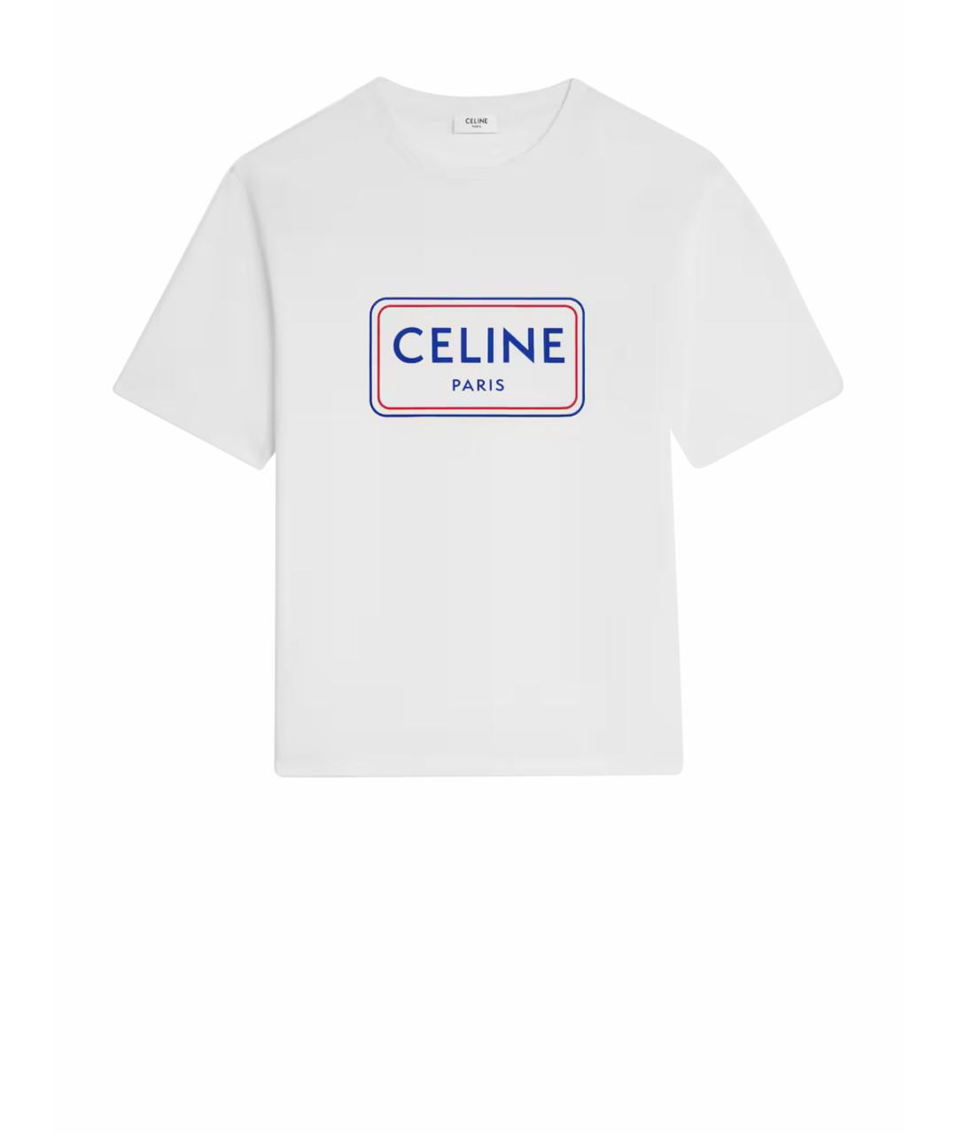 CELINE Белая хлопковая футболка, фото 1