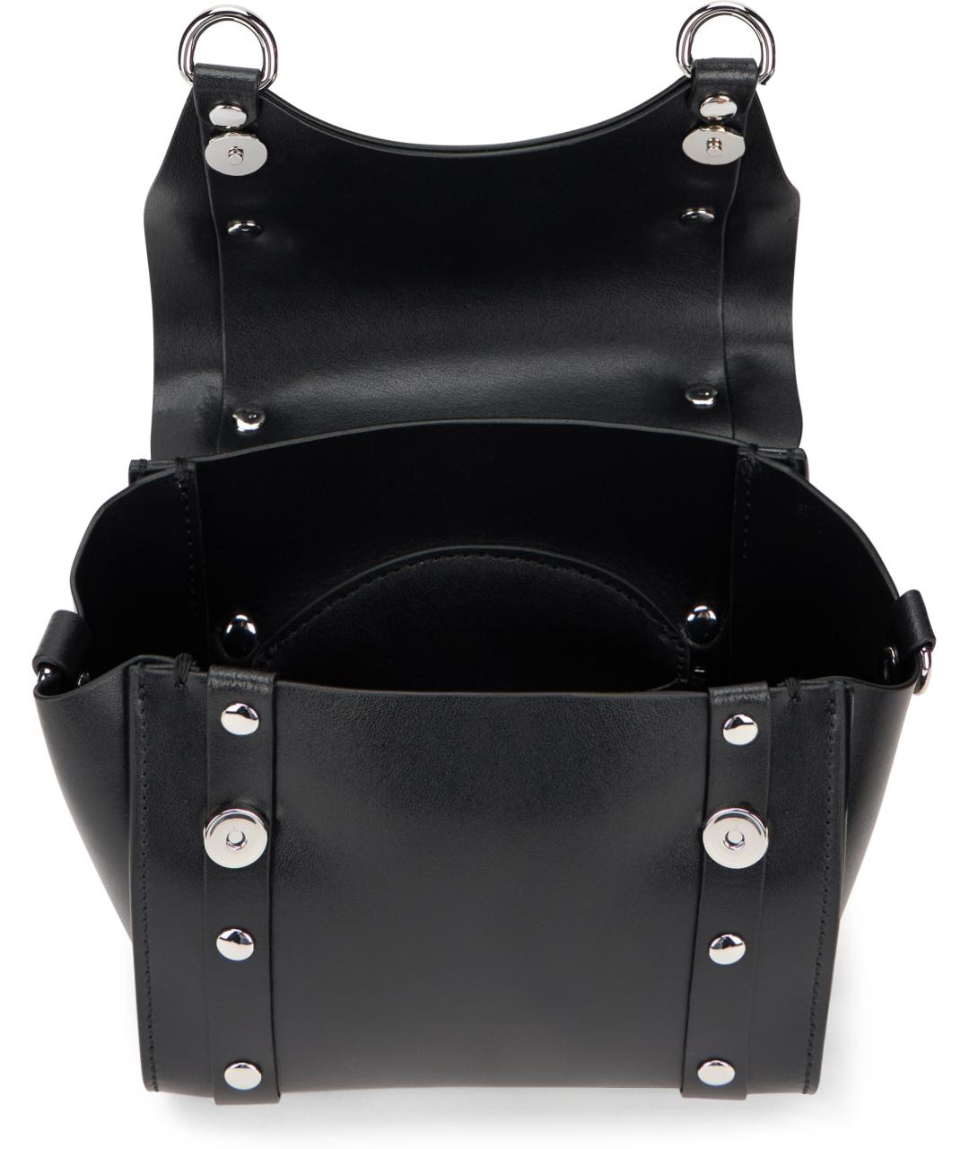 VIVIENNE WESTWOOD Черная кожаная сумка с короткими ручками, фото 5