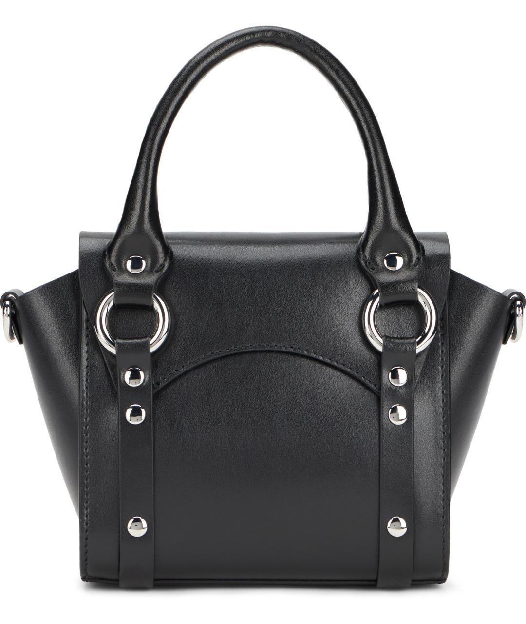 VIVIENNE WESTWOOD Черная кожаная сумка с короткими ручками, фото 3