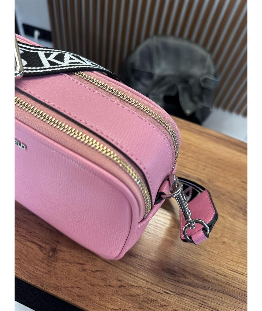 KARL LAGERFELD Розовая сумка через плечо из искусственной кожи, фото 4