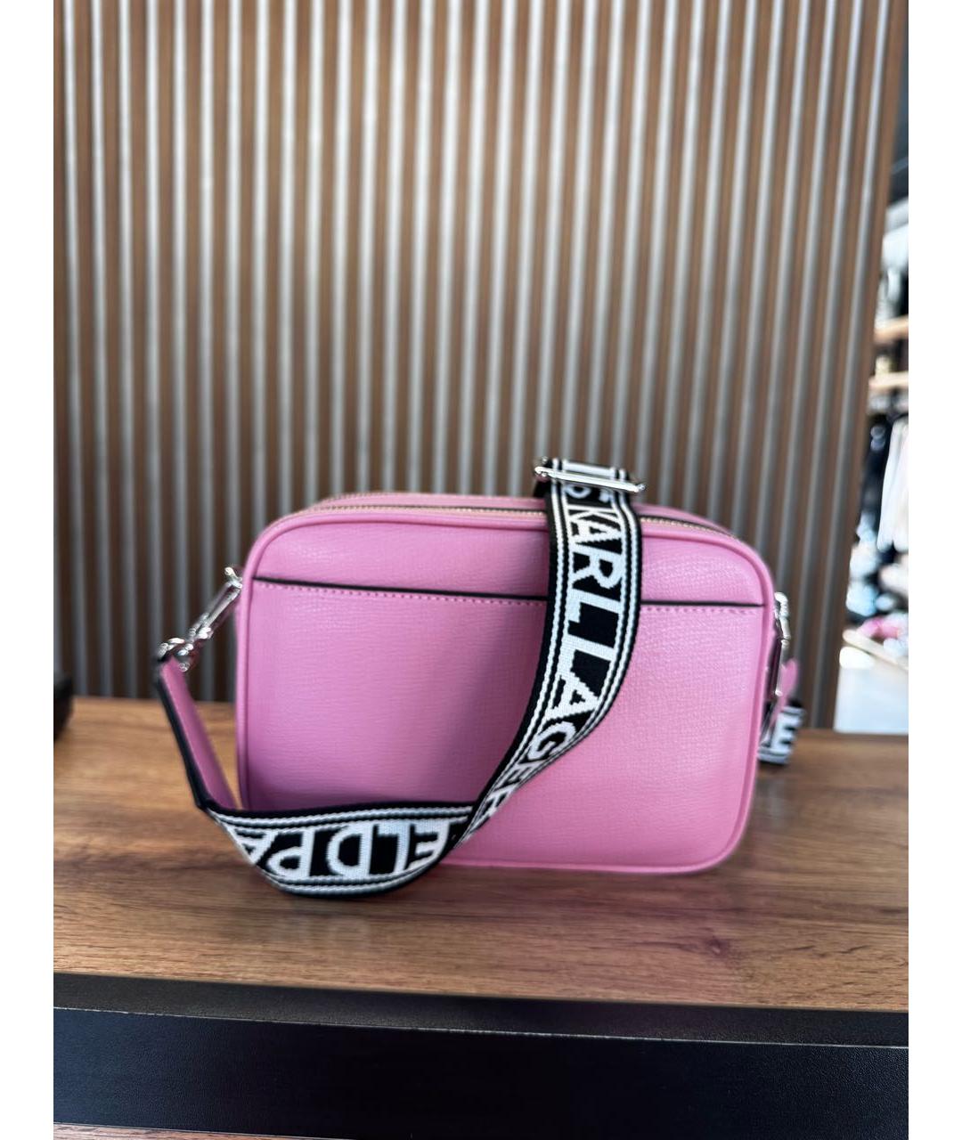 KARL LAGERFELD Розовая сумка через плечо из искусственной кожи, фото 3