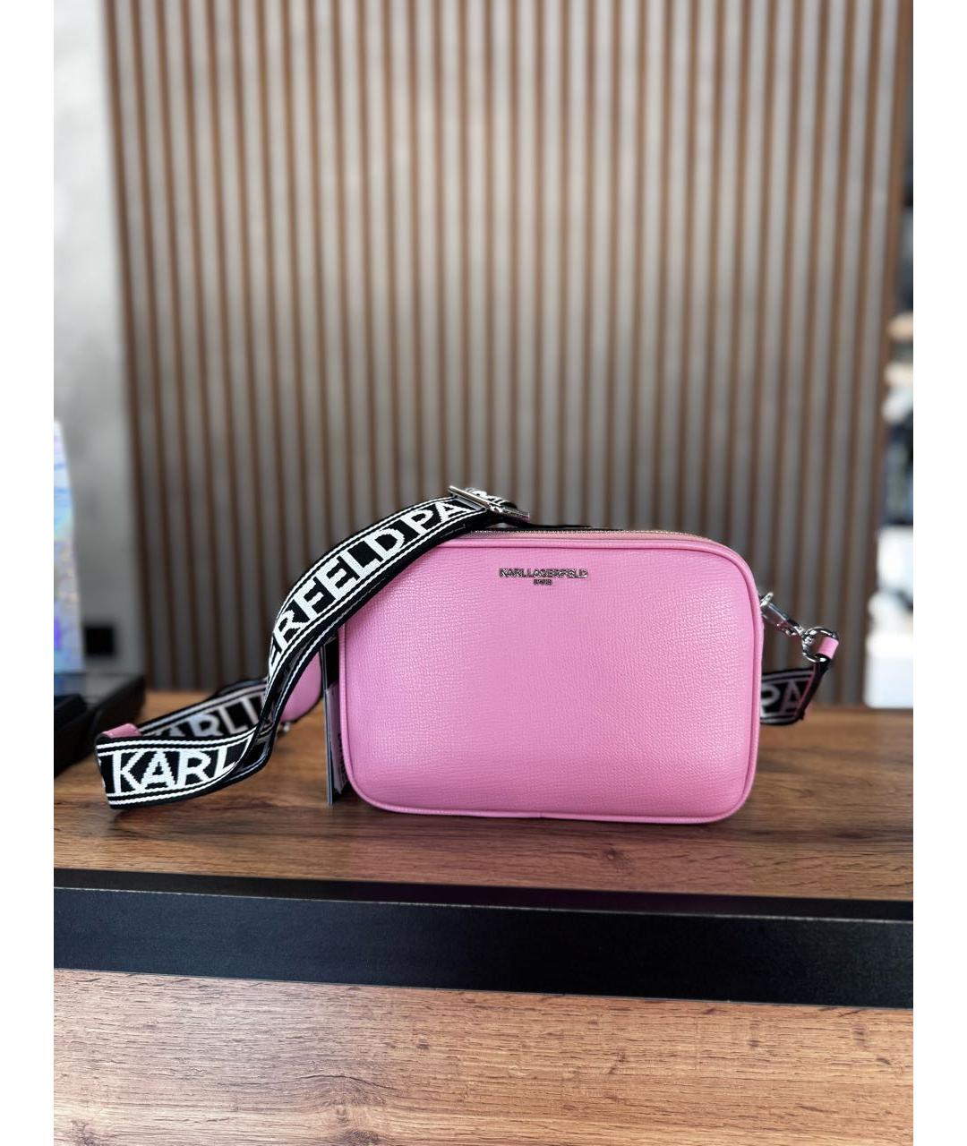 KARL LAGERFELD Розовая сумка через плечо из искусственной кожи, фото 5
