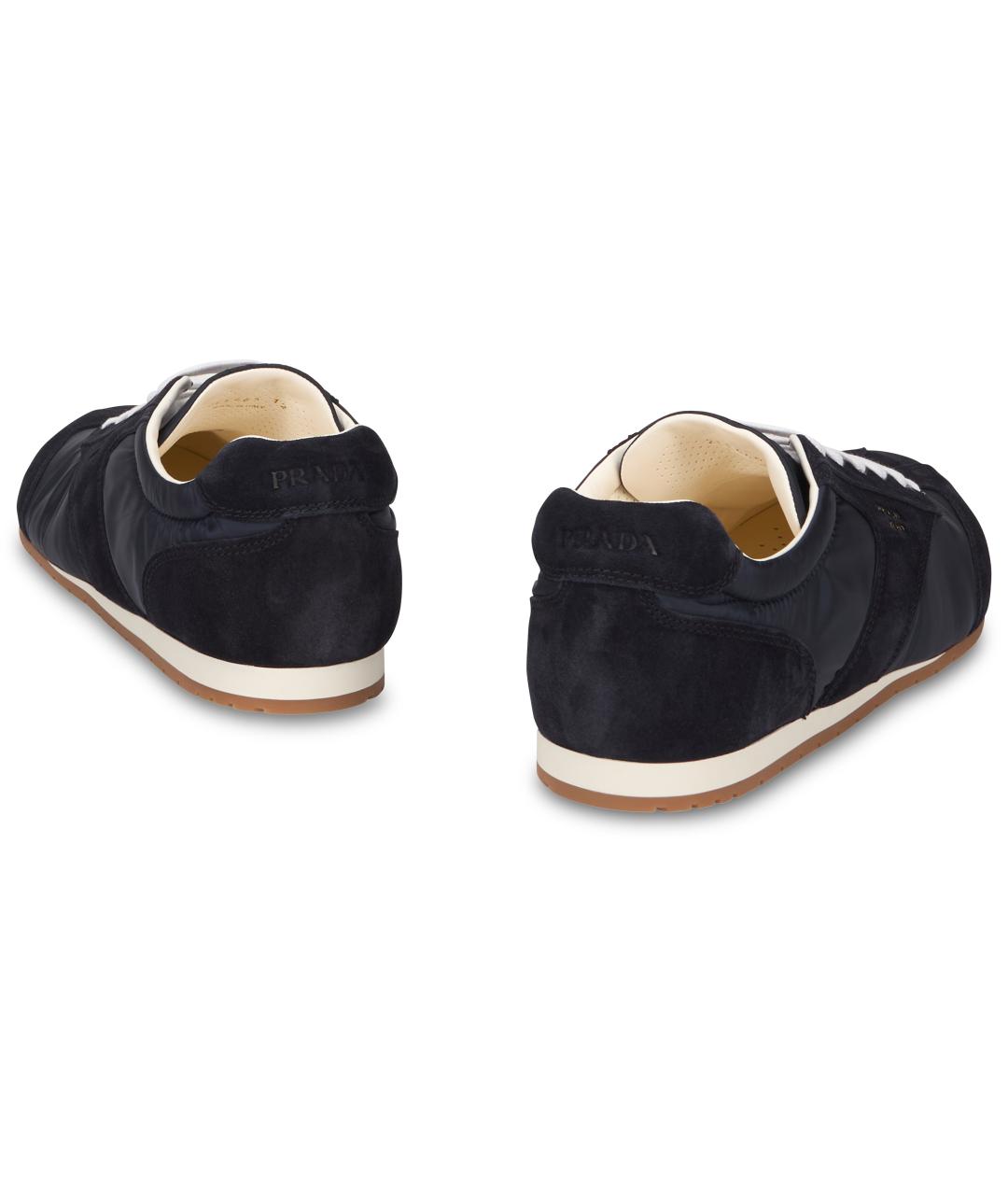 PRADA Синие текстильные низкие кроссовки / кеды, фото 4