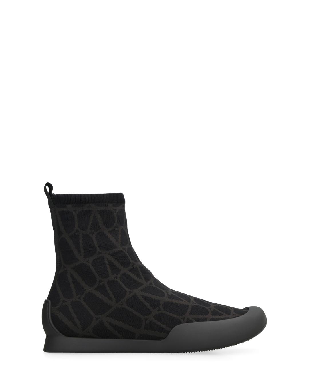 VALENTINO Черные синтетические высокие кроссовки / кеды, фото 1