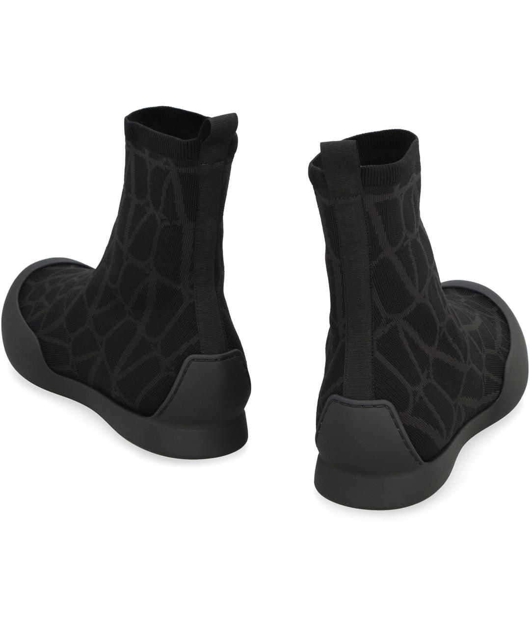 VALENTINO Черные синтетические высокие кроссовки / кеды, фото 4