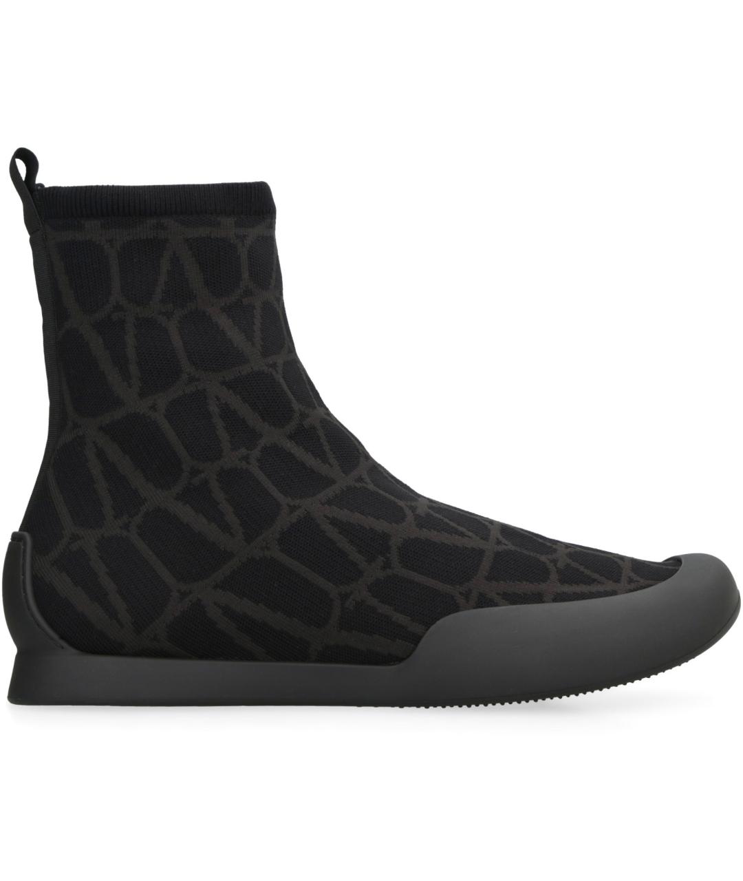 VALENTINO Черные синтетические высокие кроссовки / кеды, фото 2