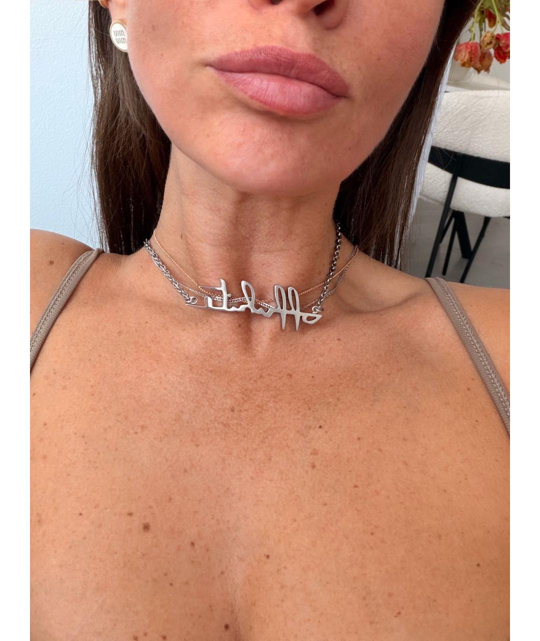 OFF-WHITE Серебрянный металлический чокер, фото 2