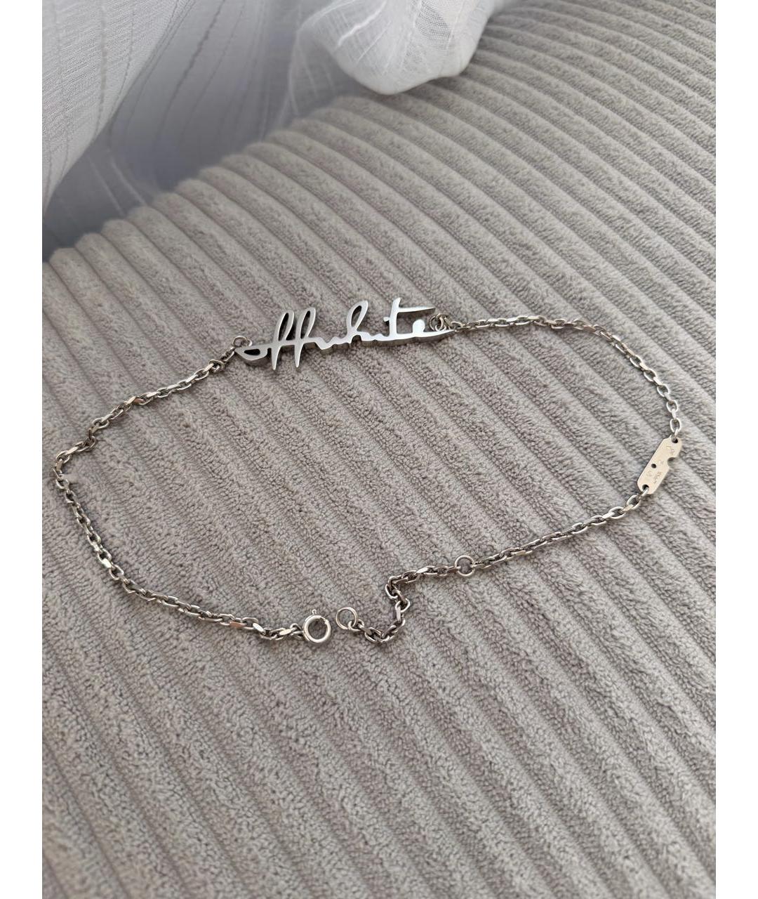 OFF-WHITE Серебрянный металлический чокер, фото 5