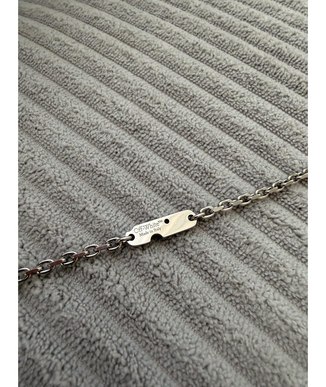 OFF-WHITE Серебрянный металлический чокер, фото 3