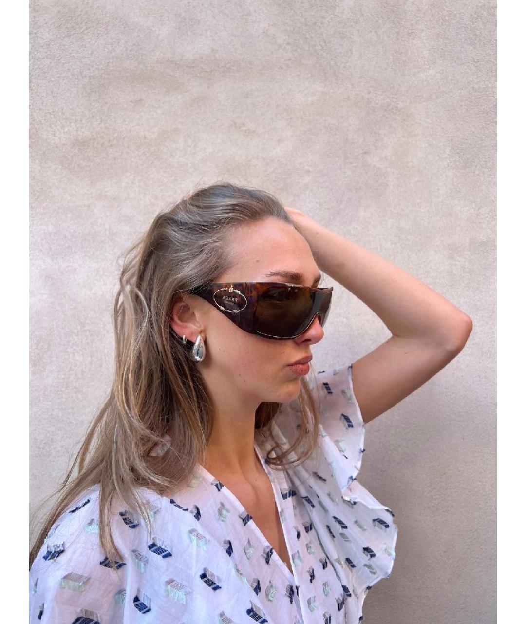 PRADA Коричневые пластиковые солнцезащитные очки, фото 9