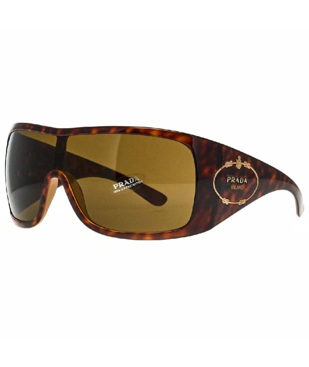 PRADA Коричневые пластиковые солнцезащитные очки, фото 2