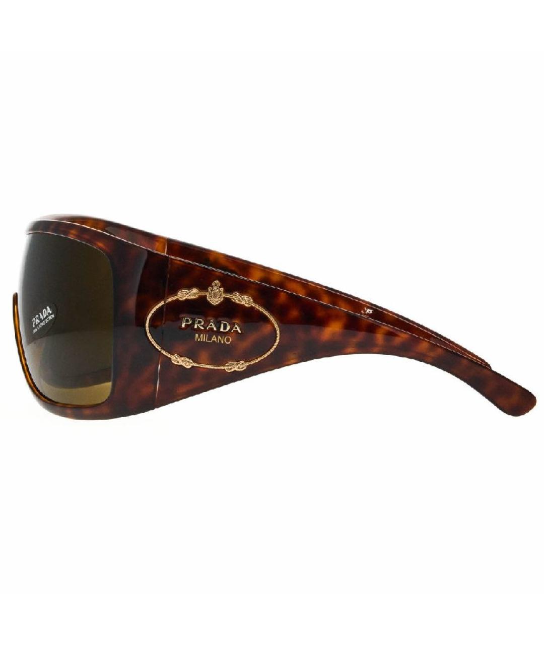 PRADA Коричневые пластиковые солнцезащитные очки, фото 3