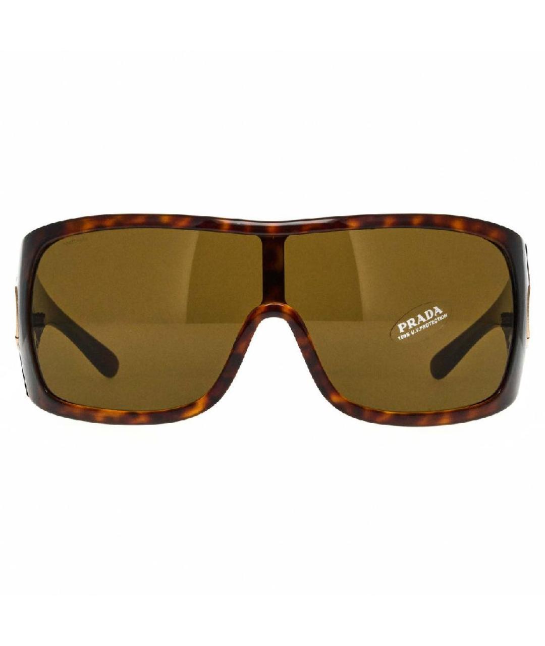 PRADA Коричневые пластиковые солнцезащитные очки, фото 10