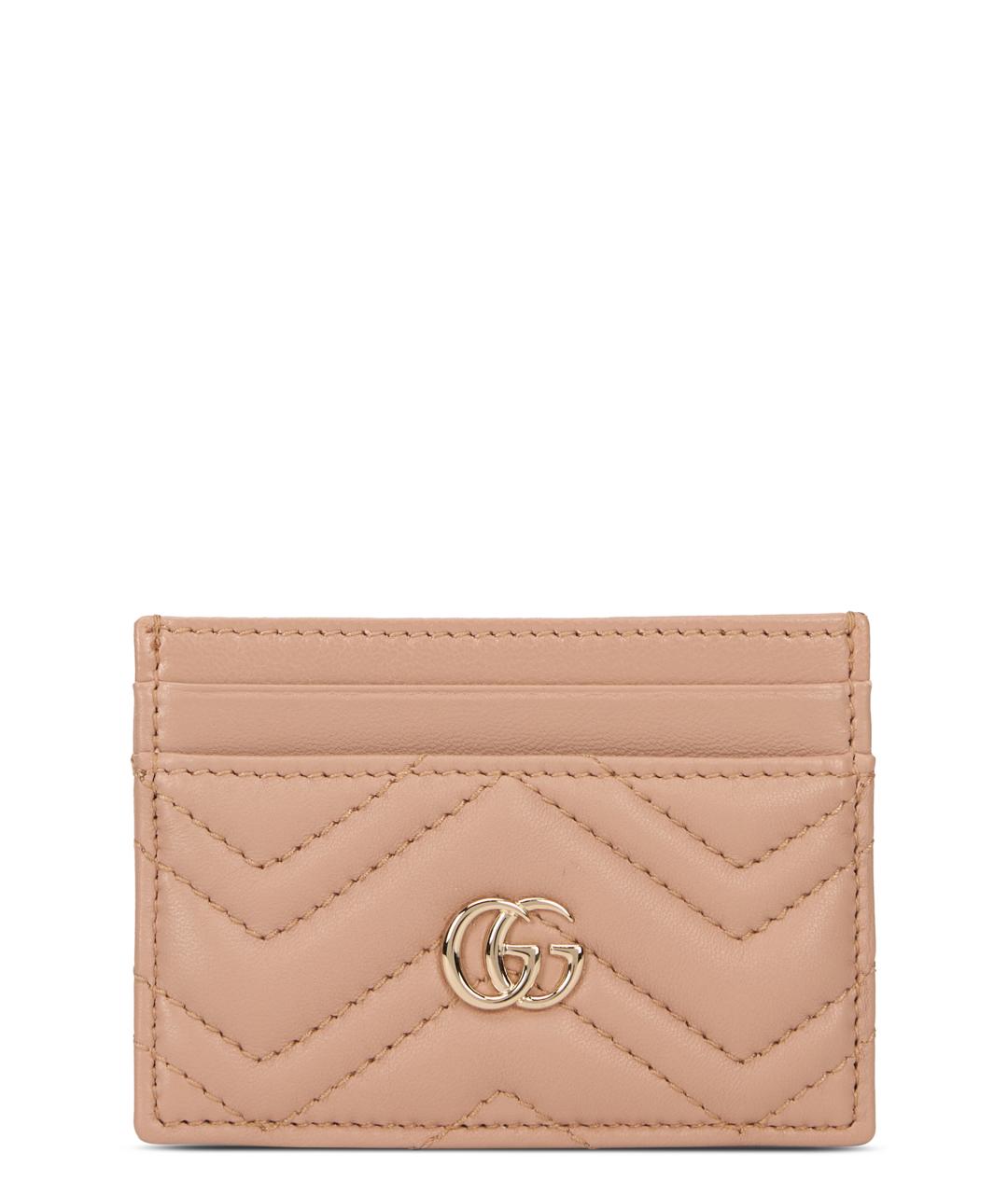 GUCCI Бежевый кожаный кардхолдер, фото 1