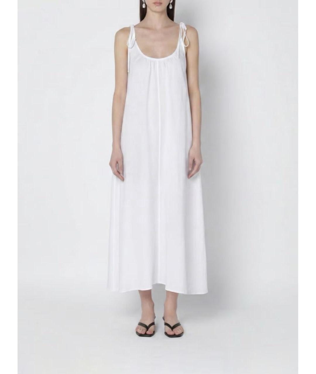 ANINE BING Белое хлопковое коктейльное платье, фото 2