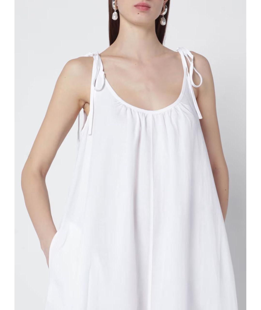 ANINE BING Белое хлопковое коктейльное платье, фото 4