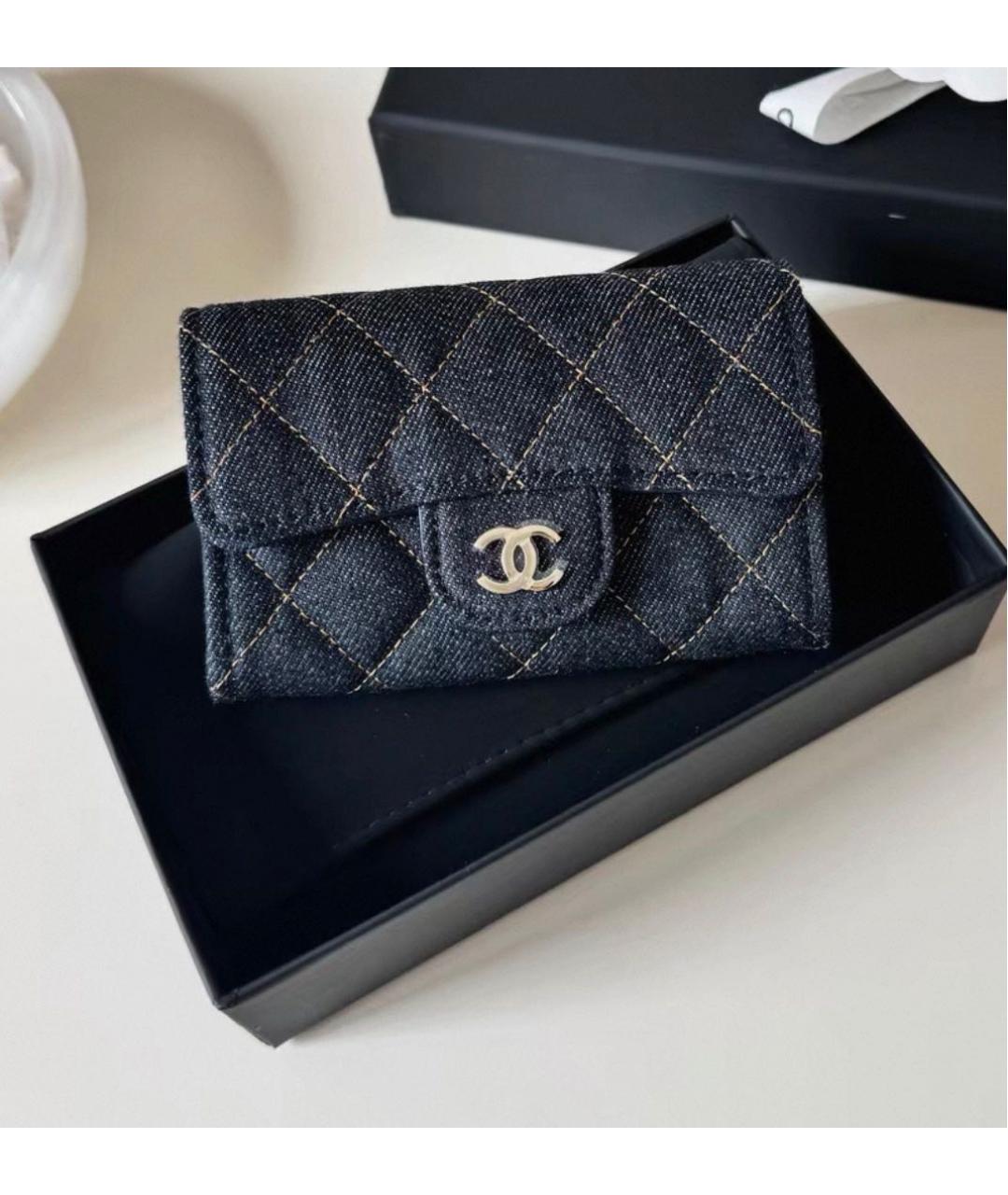 CHANEL Темно-синий кошелек, фото 4