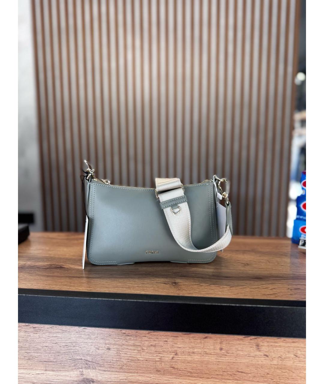 FURLA Зеленая кожаная сумка тоут, фото 5