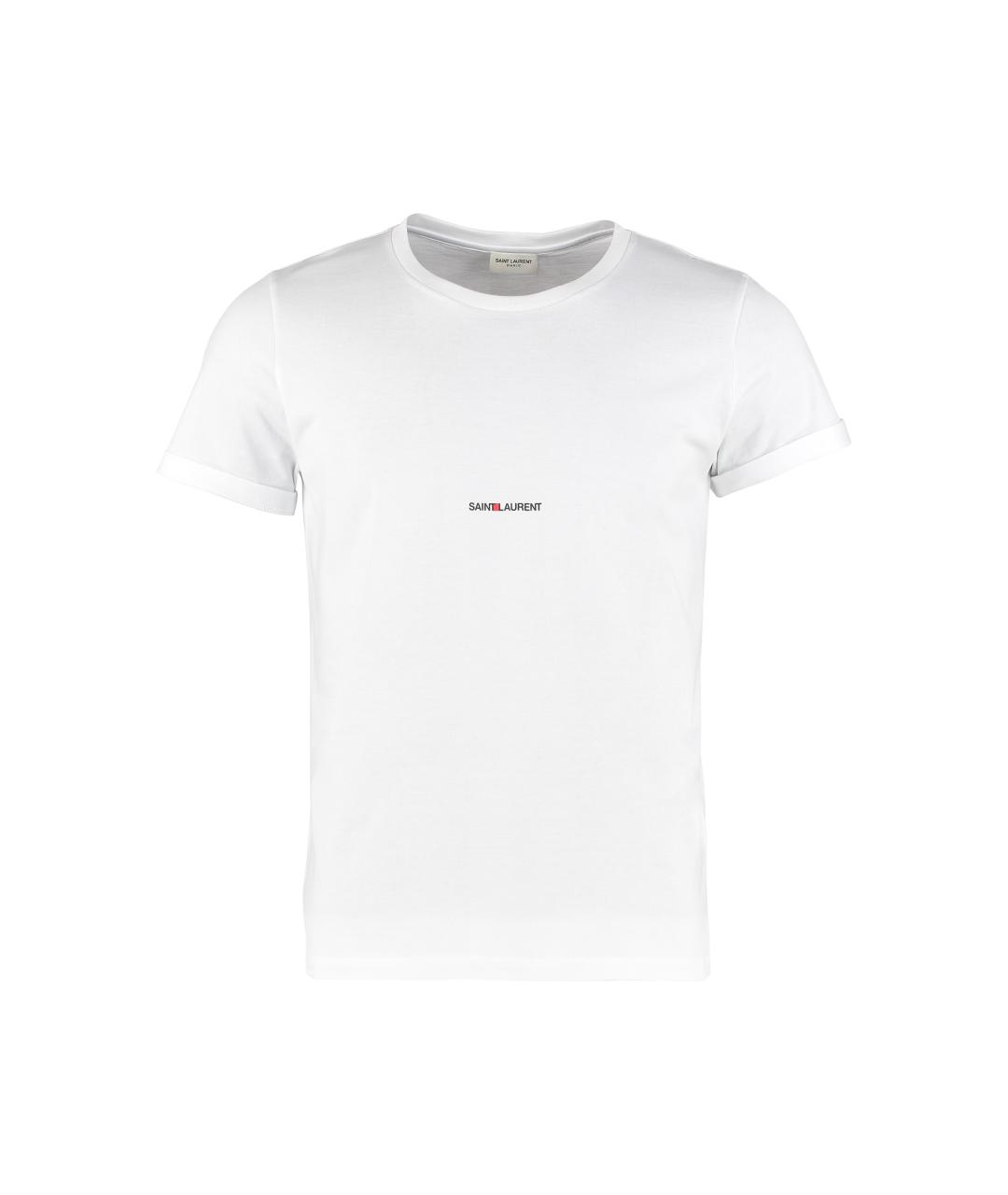 SAINT LAURENT Белая хлопковая футболка, фото 1