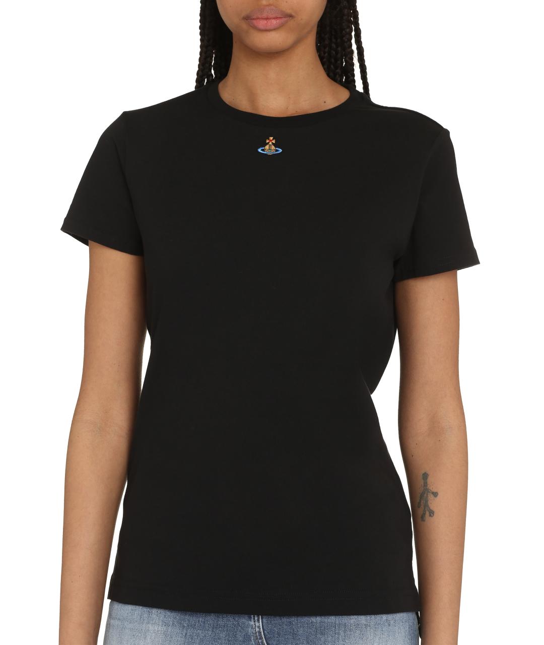 VIVIENNE WESTWOOD Черная хлопковая футболка, фото 5