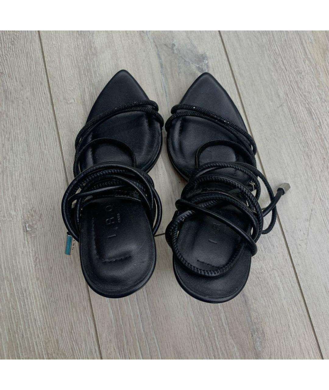 IRO Черные кожаные босоножки, фото 3