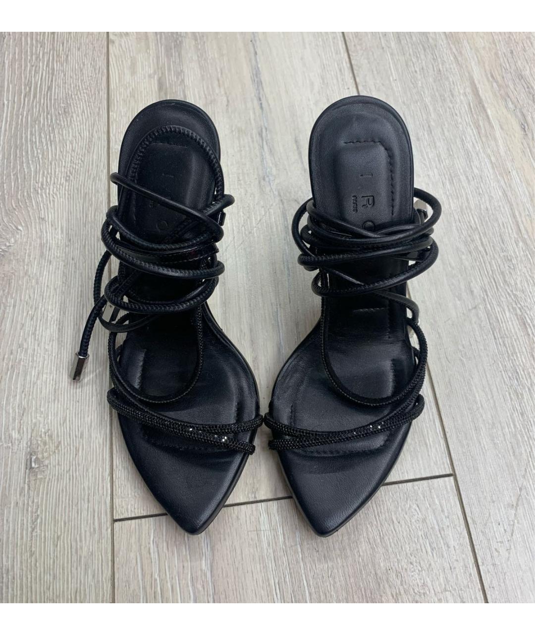 IRO Черные кожаные босоножки, фото 2