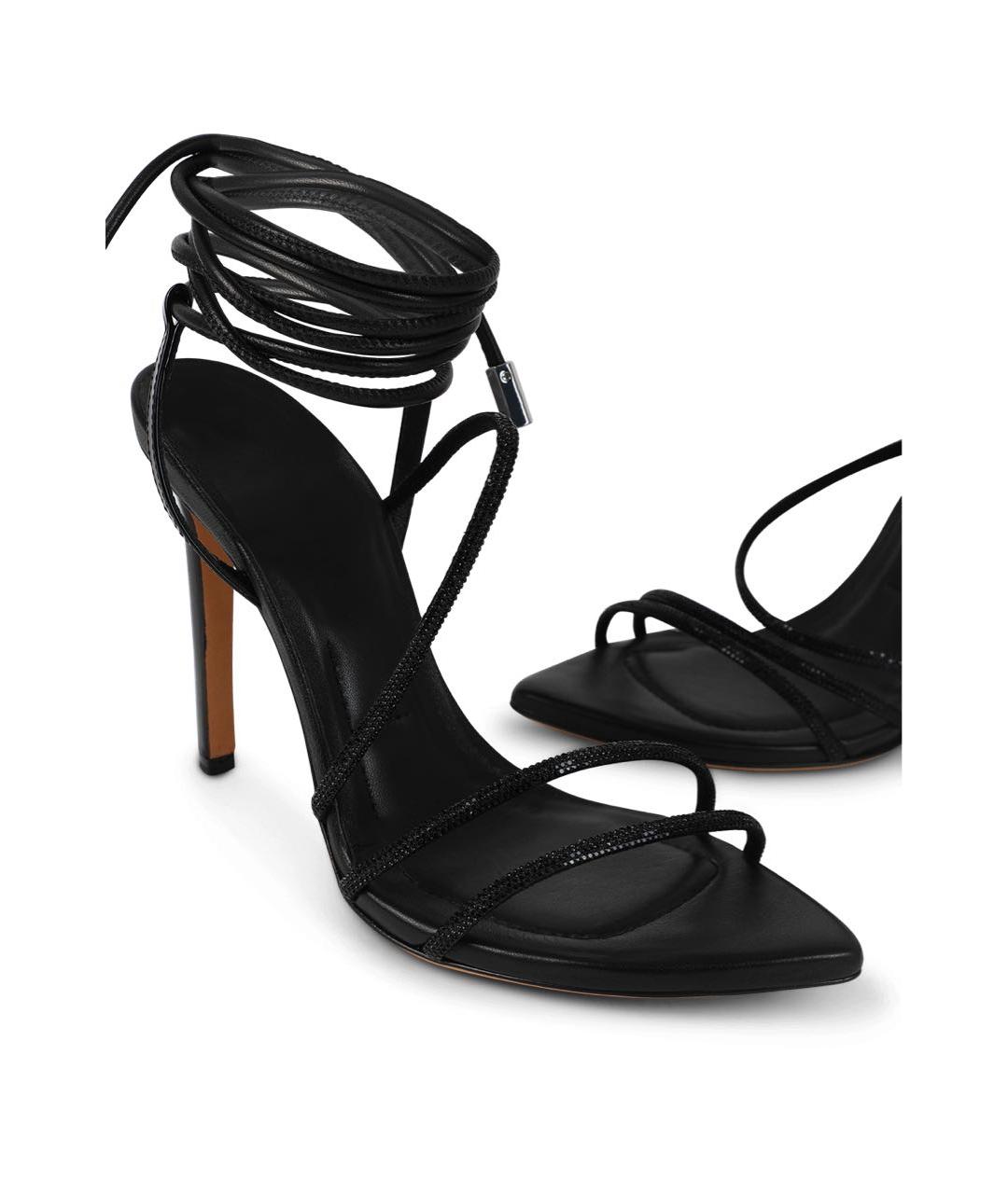 IRO Черные кожаные босоножки, фото 5